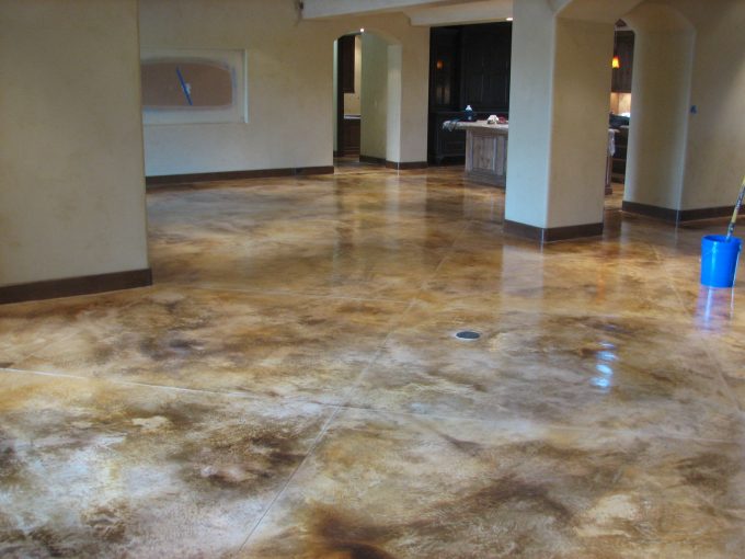 Excelent Photos Of Standing Concrete Dye Floors This Is A Brown Acid Stain On Raw