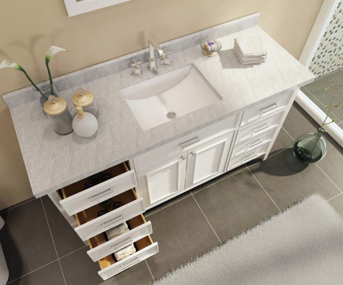 Ambassador White Cultured Marble Vanity Tops For Your Bathroom Decor Ideas With Brizo Faucets