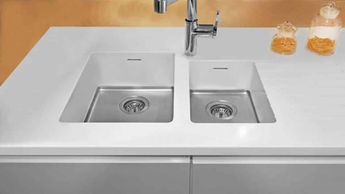 Best Sparkling Corian Sinks For Inspiring Your Kitchen Design Ideas And Brizo Faucets Plus White Countertop