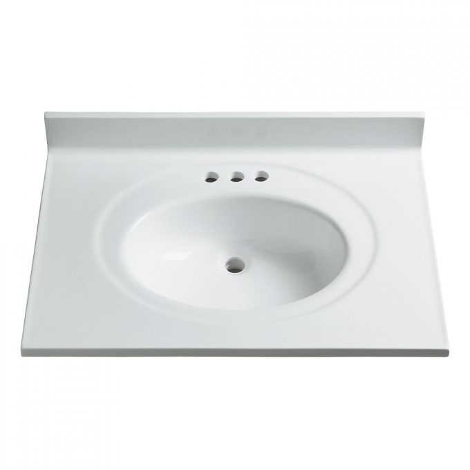 Appealing Cultured Marble Vanity Tops For Your Bathroom Decor Ideas With Brizo Faucets